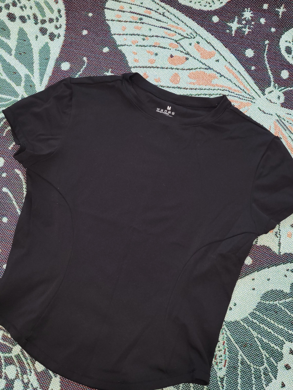 Women’s Black Crewneck Short Sleeve Top